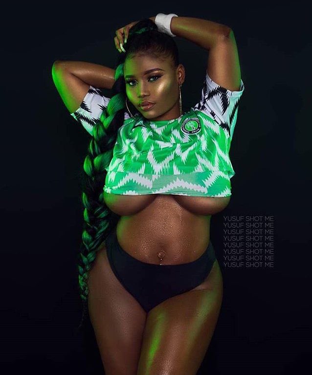 Slay Queen Shares Semi-Nude Picture To Celebrate Super Eagles Victory.