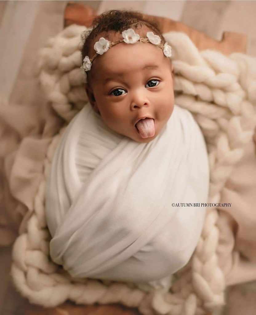 Awwwn!!! See Photo Of A New Born Baby As She Takes Her Tongue Out In A Pose