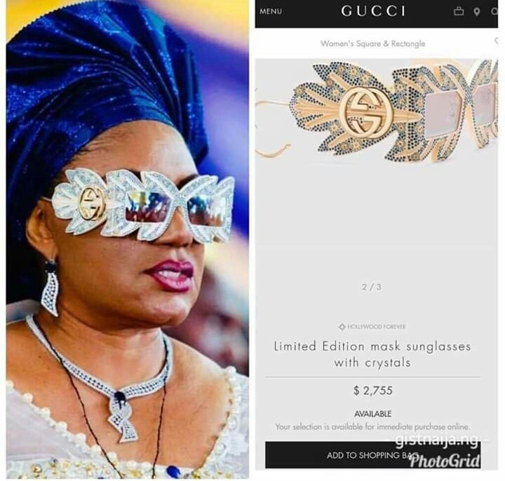 Turns out, its a designer ‘Gucci Limited Edition Mask Sunglasses with Crystals’ that costs $2,755; approximately (N991,800).