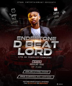Endeetone D Beatlord who is popularly known for his exceptional performance in beat making is here again with another breath-taking move, and this time