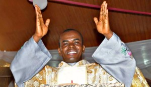 Catholic church priest, Revd. Fr. Ejike Mbaka, performed spiritual cleansing of the Imo State governor’s office, as Senator Hope Uzodinma assumed office on Wednesday, The punch has learnt. Security men and civil serv