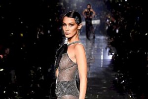 Bella Hadid See Through During Tom Ford AW20 Show
