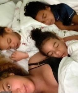 Beyonce Shares Adorable Photo With All Three Children Sleeping In Bed With Her