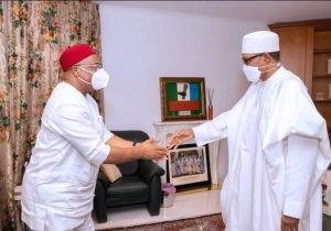 Governor Uzodimma Meets President Buhari At Aso Villa
