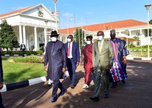 Goodluck Jonathan Visits President Yoweri Museveni Of Uganda