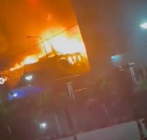 Goods Worth Millions Of Naira Destroyed As Fire Razes Popular Supermarket In Festac