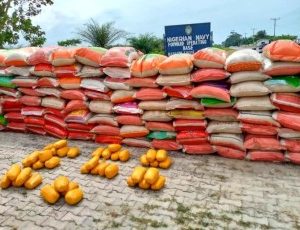 How Navy Foiled Attempt To Smuggle 351 Bags Of Rice, Illicit Drugs Into Nigeria