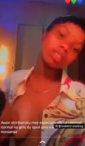 Shameless Ibadan Tiktok Slay Queen Let’s Her Boyfriend Suck Her Breast In Front Of Camera