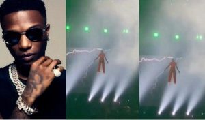 ANOTHER STYLE!! Wizkid ‘Drops’ From Sky Into Accor Arena Concert