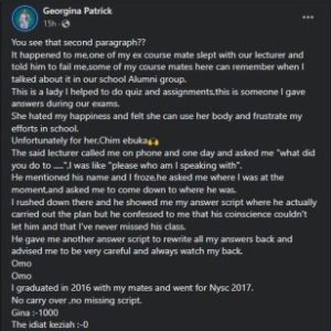 “My Ex-Coursemate Slept With Our Lecturer To Fail Me” – Lady Narrates