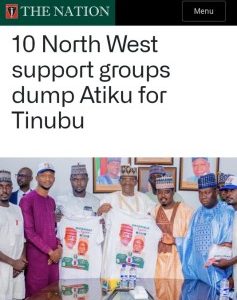 10 North West Support Groups Dump Atiku For Tinubu