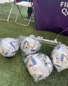 Adidas Smart Football Being Charged In Qatar.