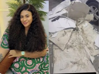 Nkechi Blessing escapes unhurt after POP collapsed in her home