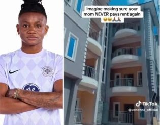 Super Falcons star Uchenna Kanu shows off new house she built for her mother