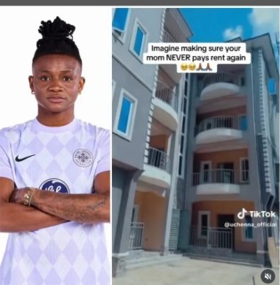 Super Falcons star Uchenna Kanu shows off new house she built for her mother