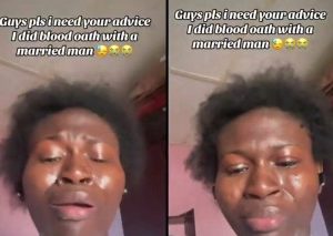 Lady weeps as she seeks guidance over blood oath with married lover